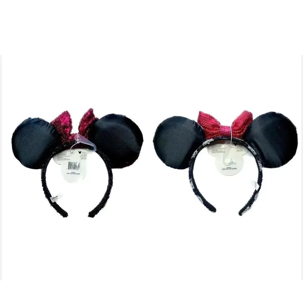 Disney Minnie Mouse Ears Headband SET OF 2, Classic Sequins Polka Dots for Parks